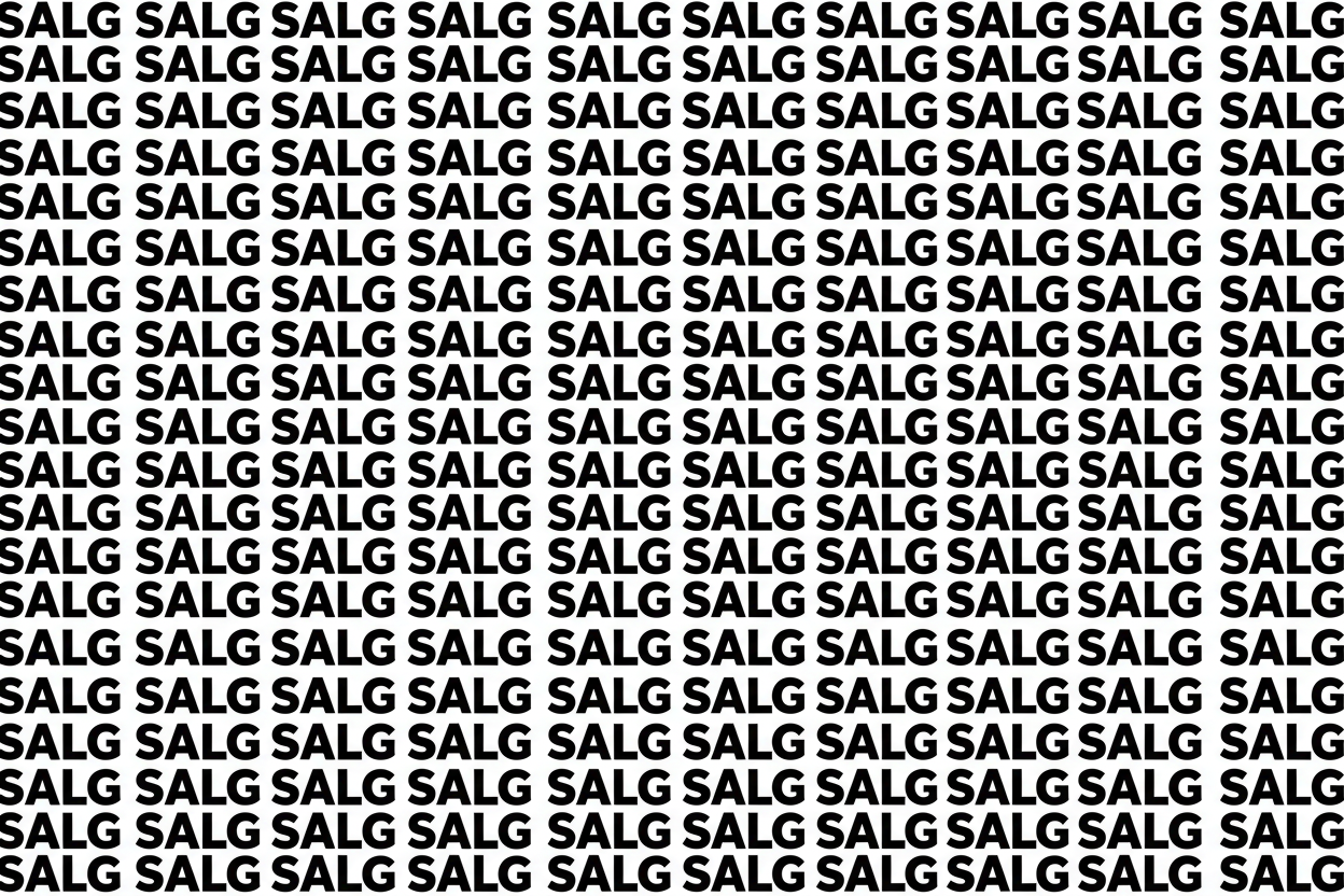 kan du lage et bilde hvor det står salg salg salg tett i tett med sort skrift