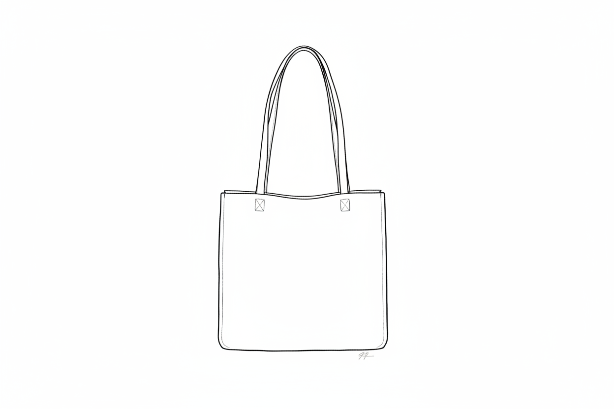 strek tegning av ei veske